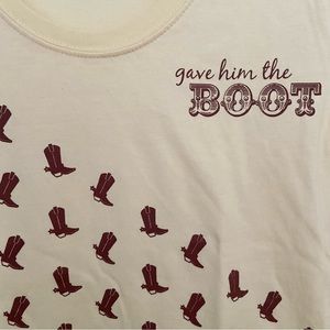Western Cowgirl “Gave Him the Boot” Cowboy Boot T-shirt